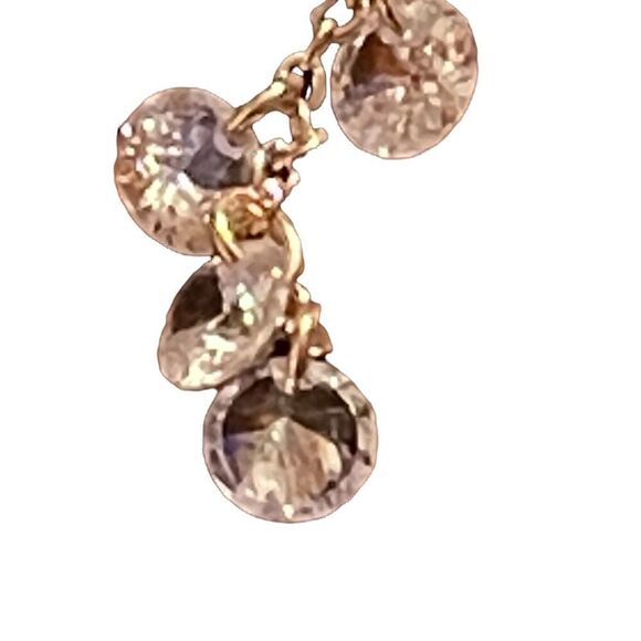 NWT INC International Concepts cubic zirconia gold tone long earrings - Picture 4 of 7